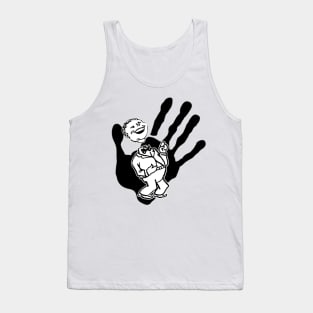 head in black hand Tank Top